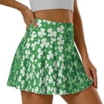 thumbnail image 1 of FUIALDOLG Womens Green Leaf Tennis Skirt with Short St Patricks Day Green Athletic Skorts Mini Skirt Women's High Waisted Golf Skirt with Shorts Pleated Green Skirt for Party,XL, 1 of 8