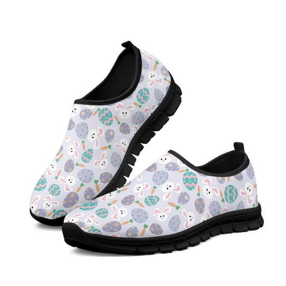 FUIALDOLG Womens Mesh Sneakers Cartoon Printed Lightweight Thick Soft Platform Shoes Business Casual Walking Shoes