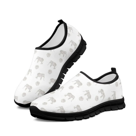 FUIALDOLG Womens Mesh Sneakers Cartoon Printed Lightweight Thick Soft Platform Shoes Business Casual Walking Shoes