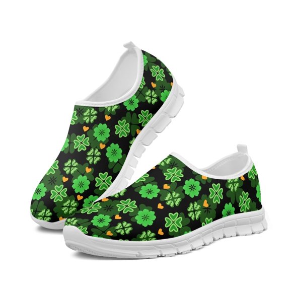 FUIALDOLG Womens Premium Orthopedic Casual Sneaker Slip On Soft St. Patrick's Day Walking Shoes Lightweight Comfortable Loafers Casual Deck Shoes Breathable Outdoor Driving Shoes