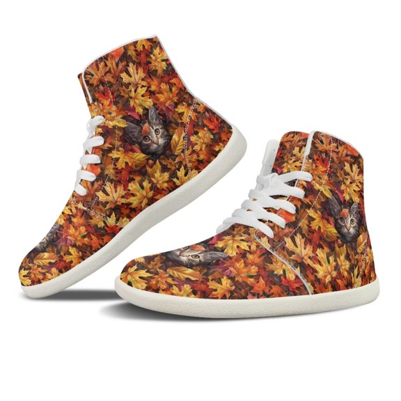 FUIALDOLG Womens Sneakers High Top Walking Shoes Cozy Ankle Bootie with Laces