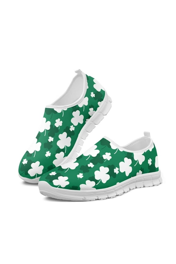 Womens St. Patrick's Day Non Slip Work Shoes Slip On Water Resistant Walking Sneakers with Good Arch Support Comfort Fall Loafers Soft Business Casual Sneakers