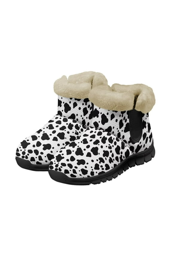 Womens Waterproof Snow Boots Ankle Casual Cold Weather Fur Lined Comfortable Booties Platform Boots Lug Sole Slip On Chunky Block Heel Ankle Booties