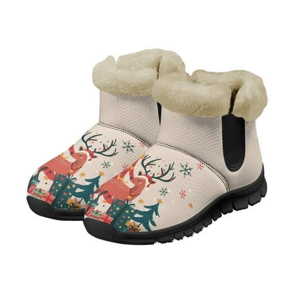 FUIALDOLG Work Winter Hiking Boots for Women Snow Outdoor Casual Ankle Boots Waterproof Lightweight Warm Backpacking Walking Hiking Shoes