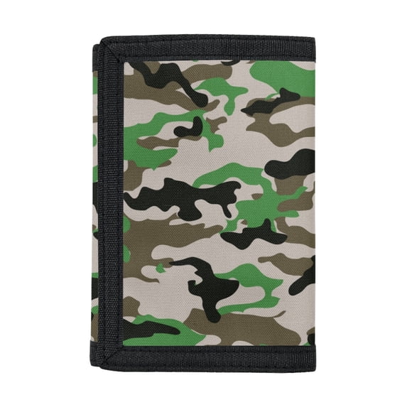 FUIALDOLG Youth Wallet Camouflage Theme Slim Children's Wallet for Sports, Polyester Easy Access Toddler Wallet
