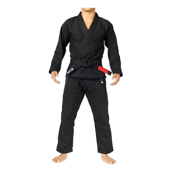 FUJI All-Around Brazilian Style Jiu Jitsu Uniform, Black (Black Lettering), Size A2