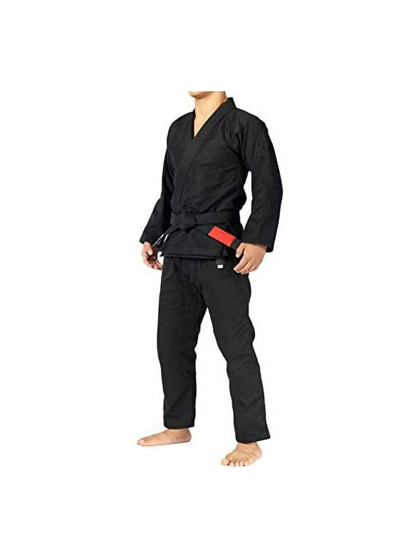FUJI All-Around Brazilian Style Jiu Jitsu Uniform, Black (Black Lettering), Size A3
