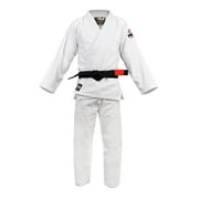 FUJI All-Around Brazilian Style Jiu Jitsu Uniform, White (Black Lettering), Size A2