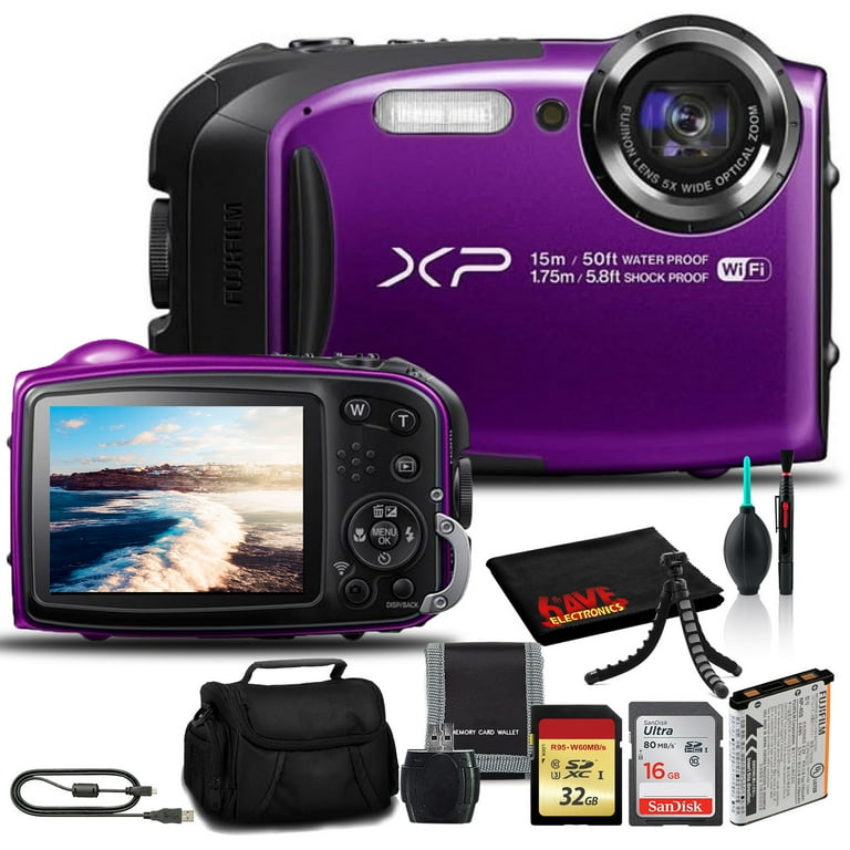 FUJIFILM FinePix XP80 Digital Camera (Purple) +Cleaning Kit