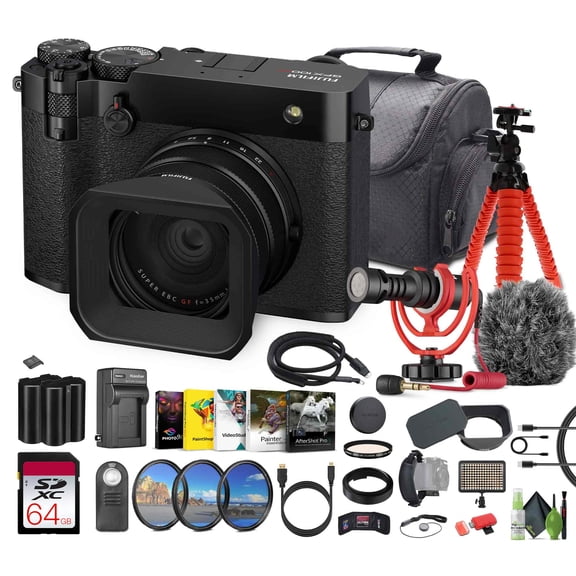 FUJIFILM GFX100RF 102MP Mirrorless Digital Camera Bundle + Accessories (Black)