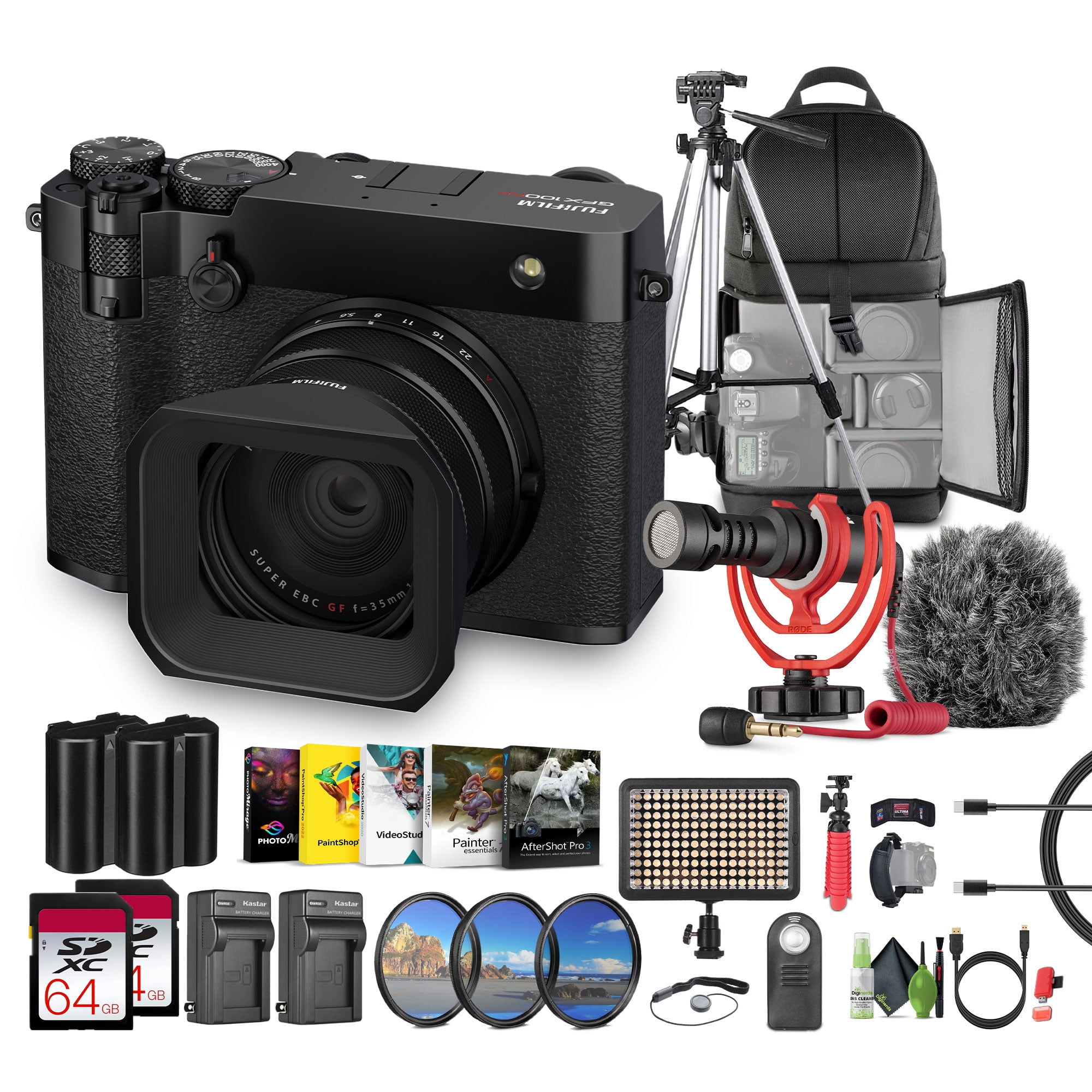 FUJIFILM GFX100RF 102MP Mirrorless Digital Camera Compact Rangefinder Style- Black