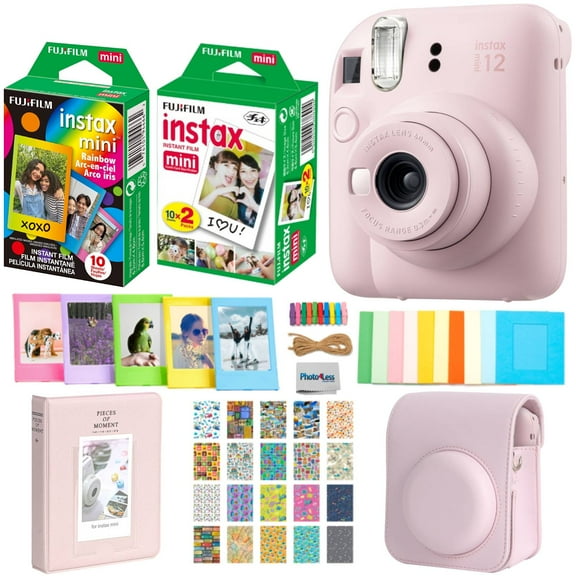 FUJIFILM INSTAX MINI 12 Instant Film Camera (Blossom Pink) + Accessories