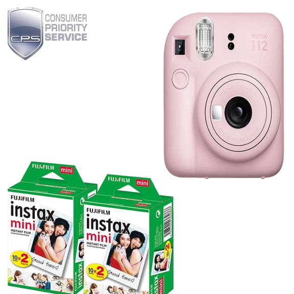 FUJIFILM INSTAX MINI 12 Instant Film Camera (Blossom Pink) + Mini Film Kit (2 Pack)+ 1YR WTY