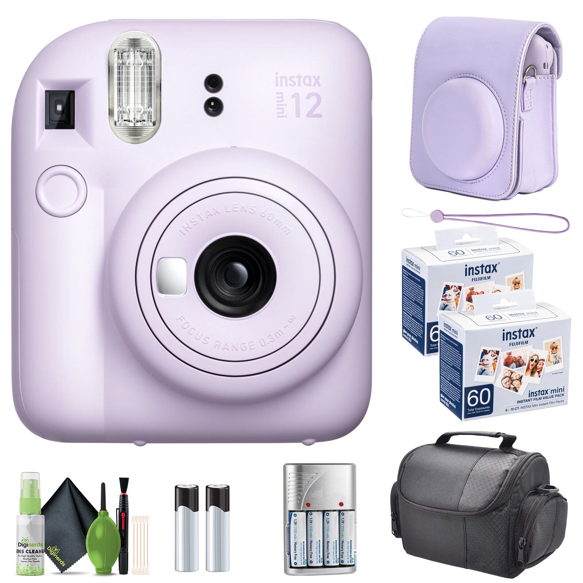 FUJIFILM INSTAX MINI 12 Instant Film Camera Lilac Purple with Fuji