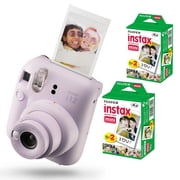 Fujifilm Instax Mini 12 Instant Film Camera  Lilac Purple  Fujifilm Instax Mini Twin Film bundle  40 Sheets