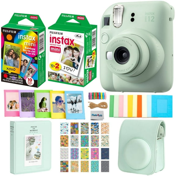 FUJIFILM INSTAX MINI 12 Instant Film Camera (Mint Green) + Accessories