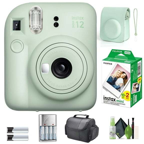 FUJIFILM INSTAX MINI 12 Instant Film Camera Mint Green with Fuji INSTAX MINI Instant Film- 20 Photo Sheets with Camera Case and Accessories Ideal Gift for kids, Teenage Girl & Adults