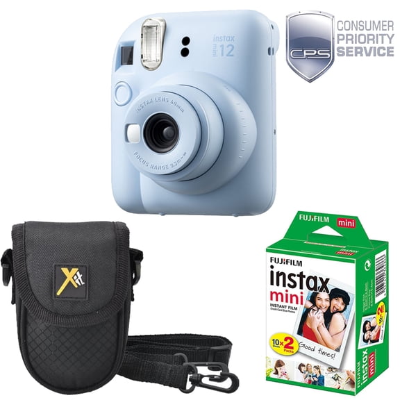 FUJIFILM INSTAX MINI 12 Instant Film Camera (Pastel Blue) + Camera Case + Mini Film Kit+ 1YR WTY