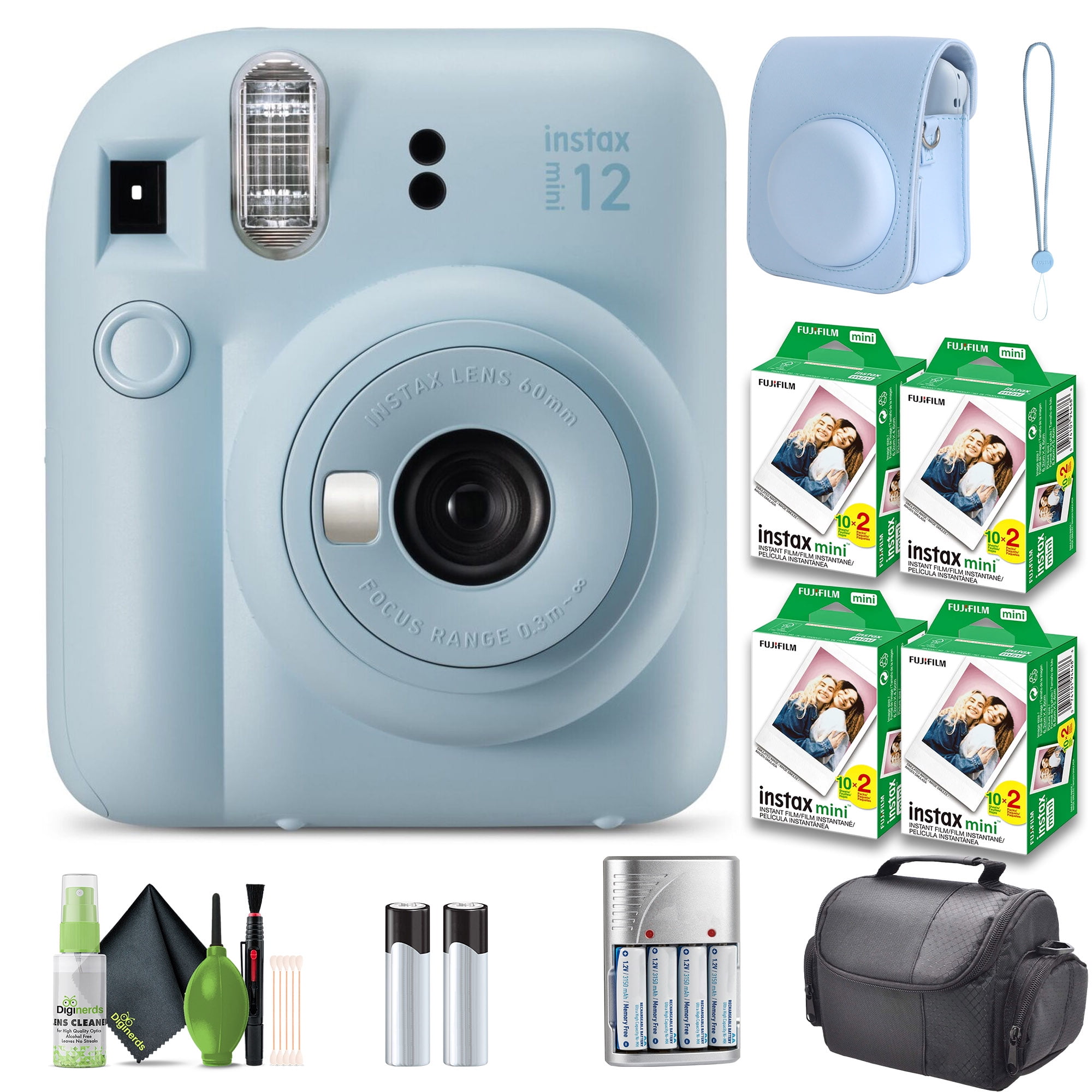 FUJIFILM INSTAX MINI 12 Instant Film Camera Pastel Blue with Fuji