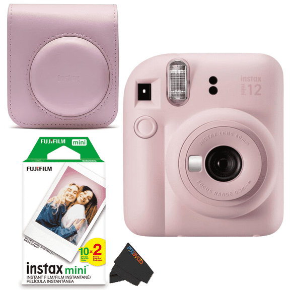 FUJIFILM INSTAX MINI 12 Instant Film Camera ( Pink) +Instax Mini 12 Protective Camera Case Fujifilm Instax Mini Twin Film
