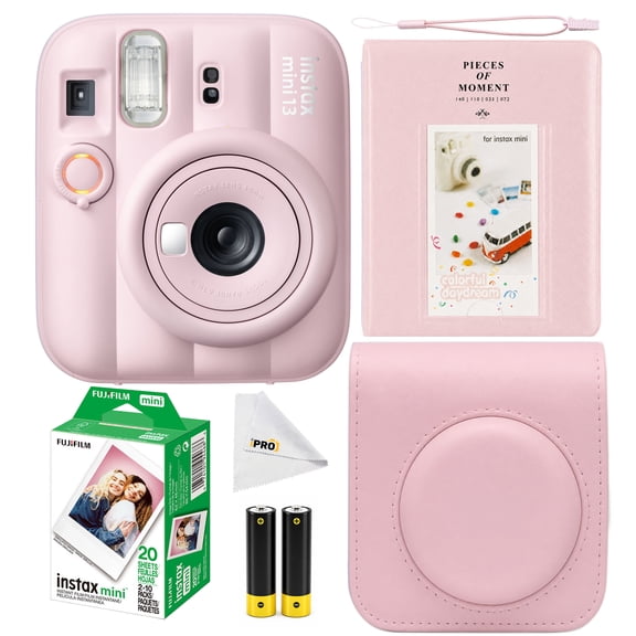 FUJIFILM INSTAX MINI 13 Instant Film Camera Candy Pink | Auto Exposure, Selfie Mode, Self-Timer | Bundle with 20 Sheets Film, Case, Photo Album, Cleaning Cloth