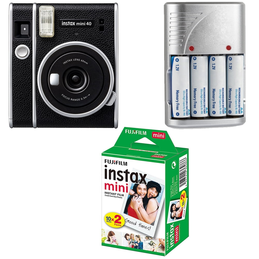 FUJIFILM INSTAX MINI 40 Camera with 20 Exposures, 4X Rechargeable