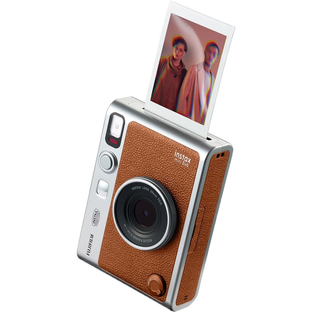 FUJIFILM INSTAX MINI EVO Hybrid Instant Camera | Brown