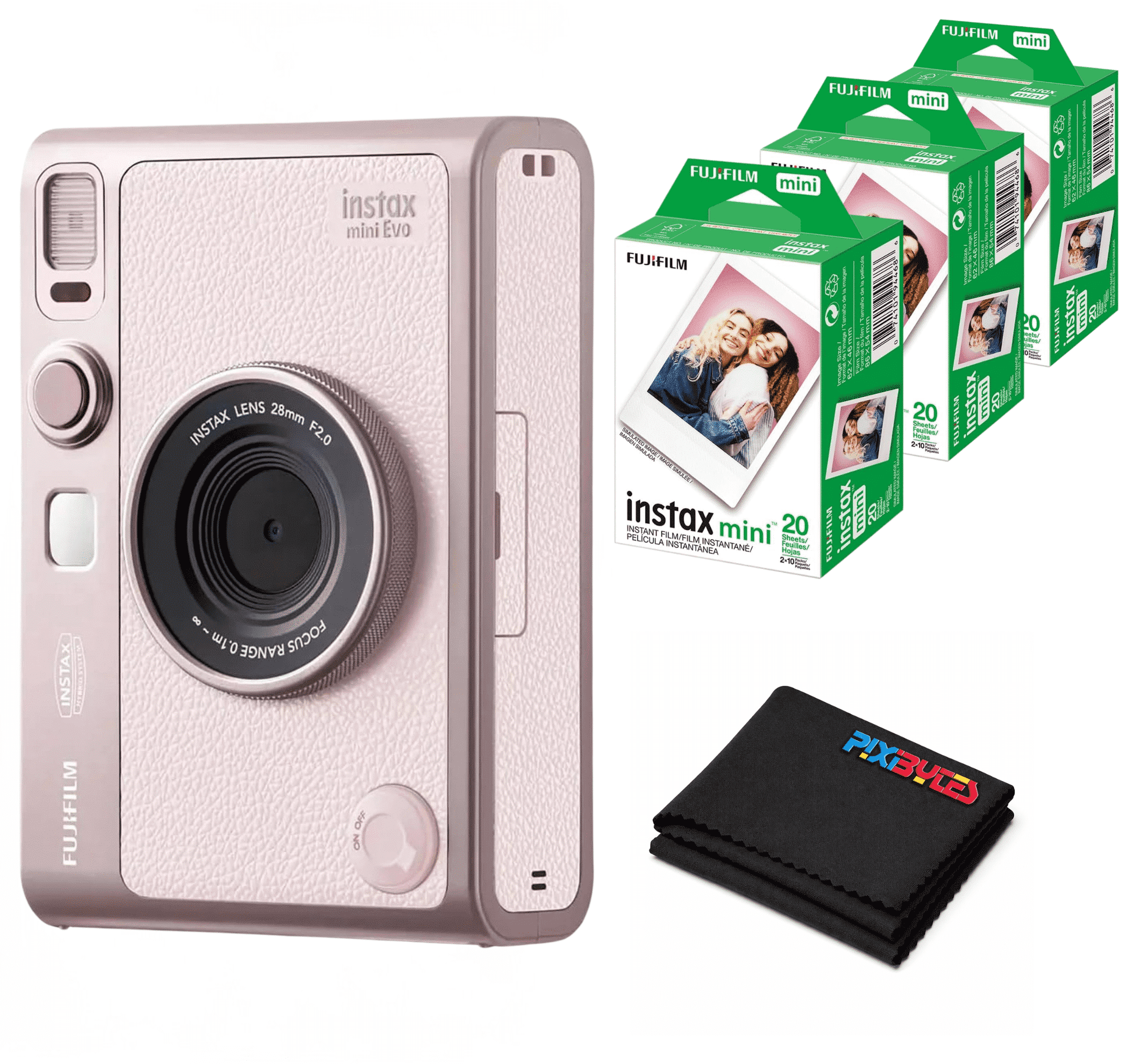 Fujifilm INSTAX MINI EVO Handheld Hybrid Instant Camera, Pink