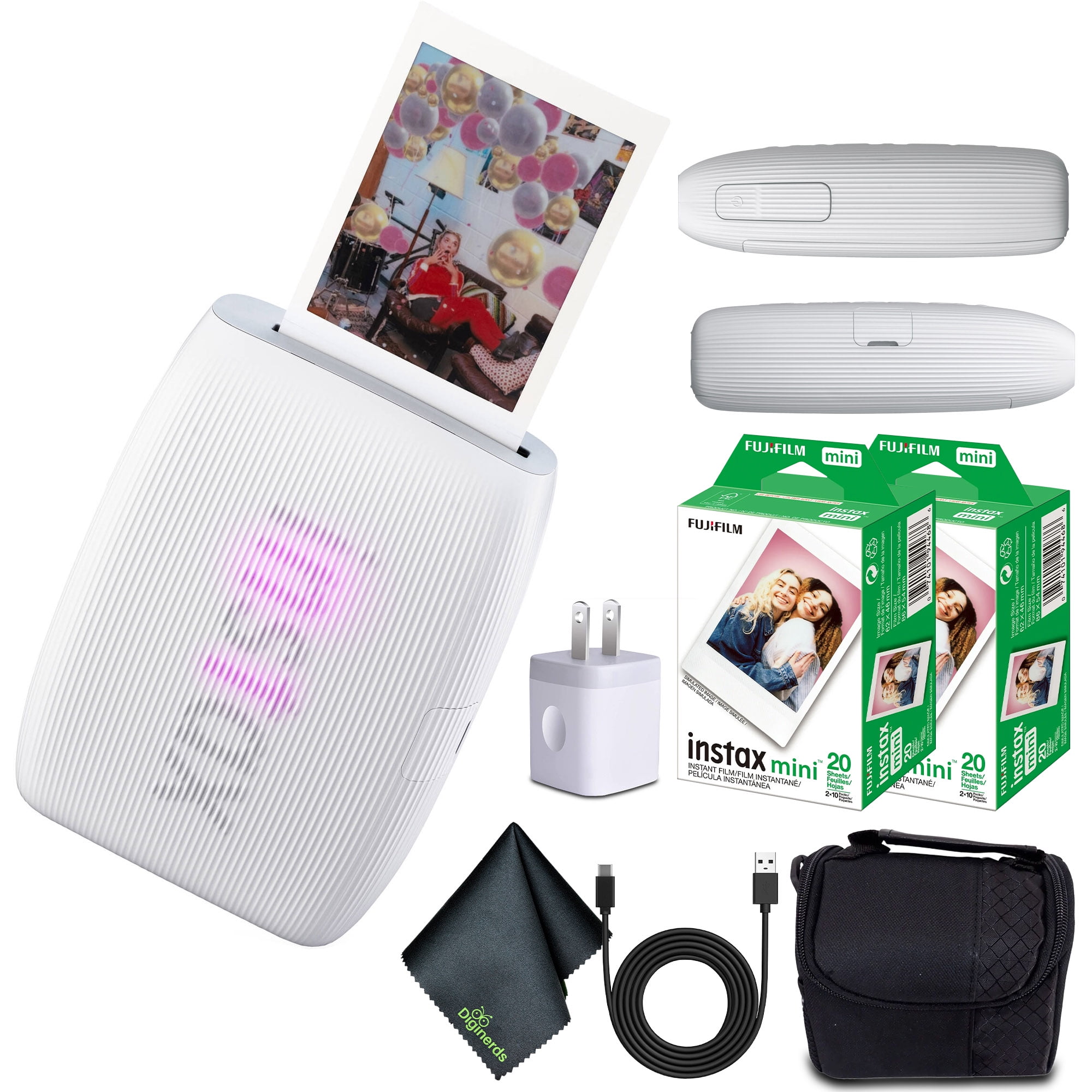 FUJIFILM INSTAX MINI LINK 3 Smartphone Printer (Clay White) + 40 Instant Film