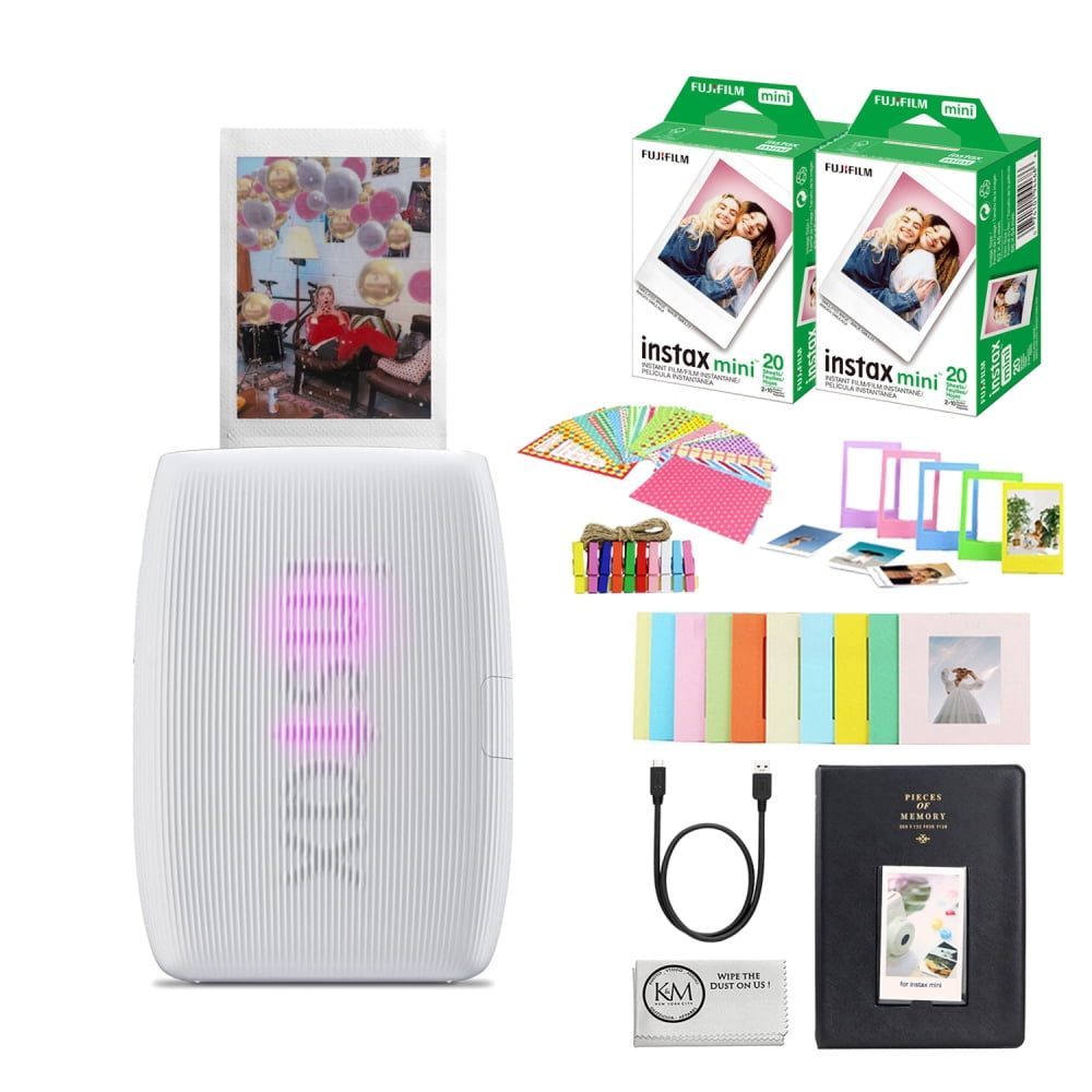 FUJIFILM INSTAX MINI LINK 3 Smartphone Printer Clay White Bundled
