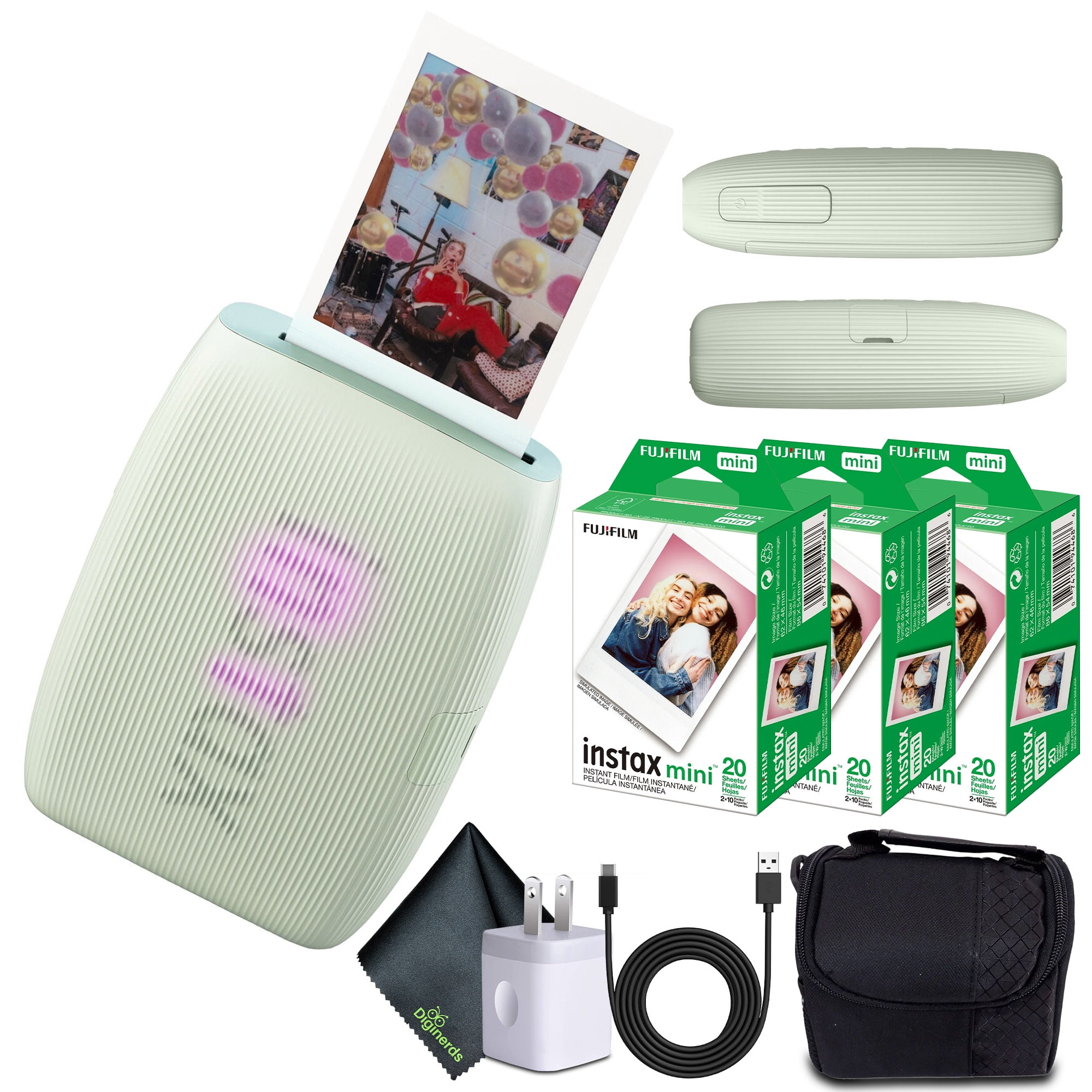 FUJIFILM INSTAX MINI LINK 3 Smartphone Printer (Sage Green) + 60
