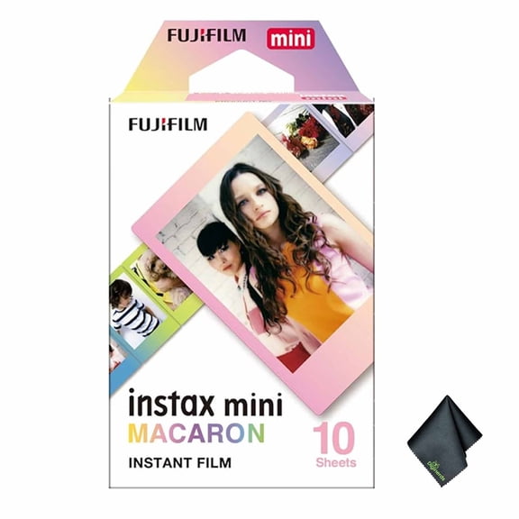 FUJIFILM INSTAX MINI Macaron Instant Film (10 Exposures) + Microfiber Cleaning Cloth