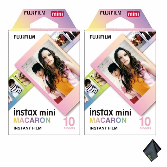 FUJIFILM INSTAX MINI Macaron Instant Film (20 Exposures) + Microfiber Cleaning Cloth