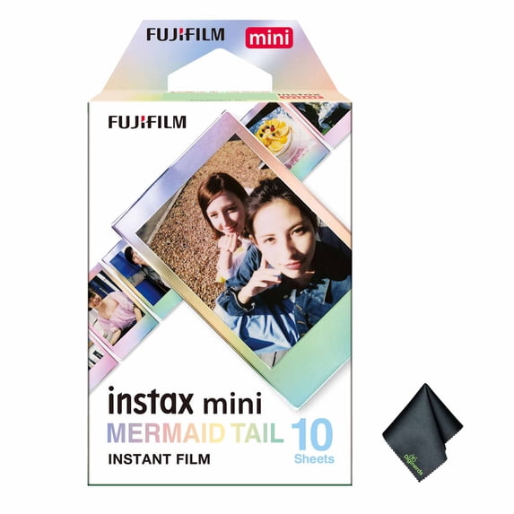 FUJIFILM INSTAX MINI Mermaid Tail Instant Film (10 Exposures) + Microfiber Cleaning Cloth