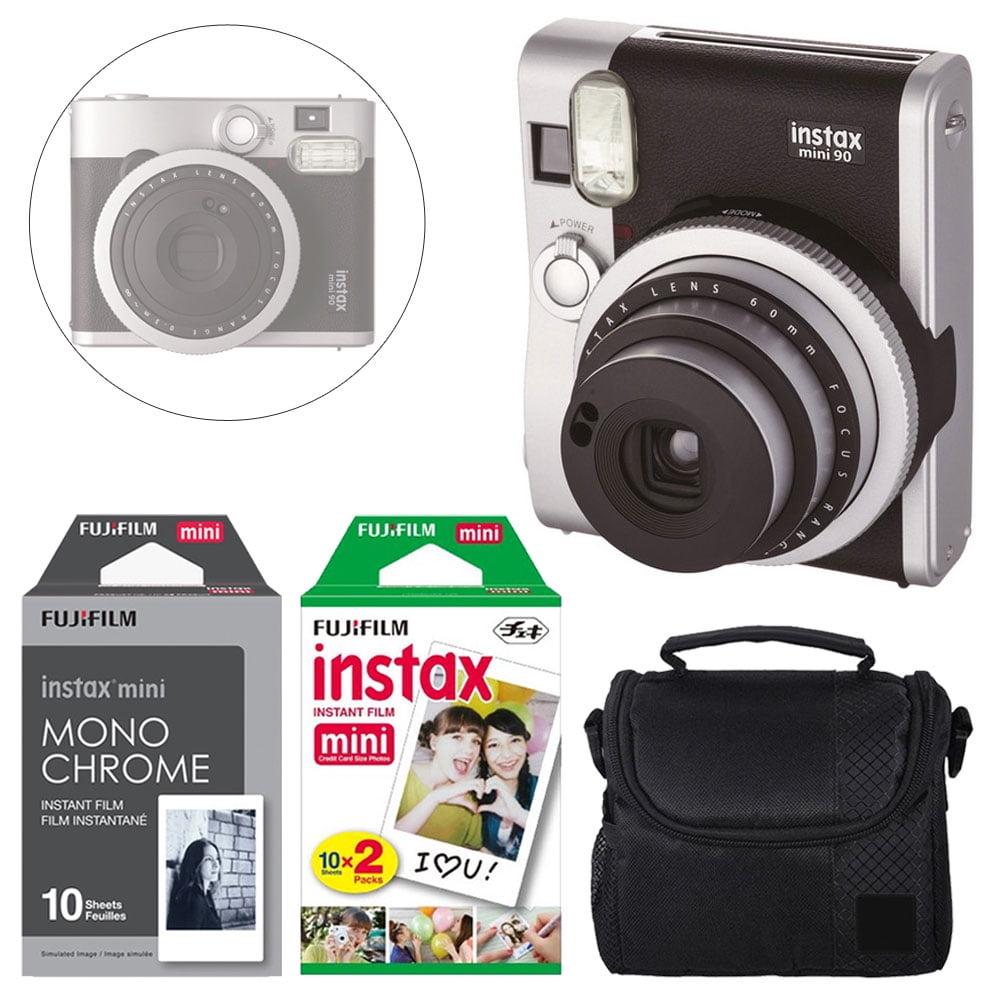 FUJIFILM INSTAX Mini 90 Neo Classic Instant Camera (Black) + Fujifilm Instax Instant Film (20