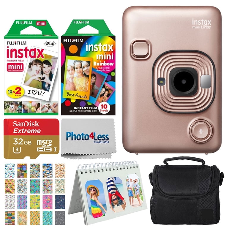 FUJI FILM instax mini LIPLAY BLUSH GOLD… FUJIFILM INSTAX Mini LiPlay Hybrid Instant Camera, Blush Gold