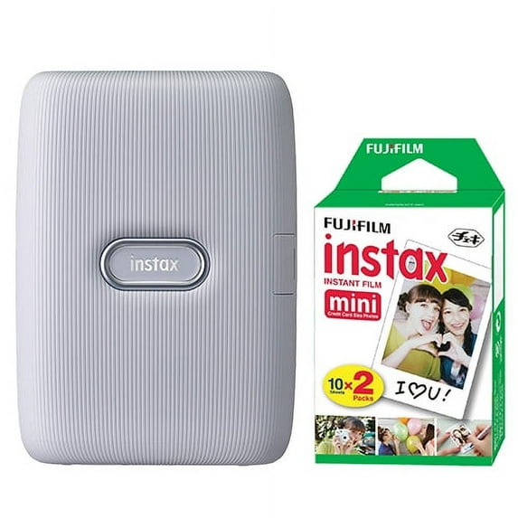 FUJIFILM INSTAX Mini Link Fuji Smartphone Printer Ash White + 20 Film Sheets