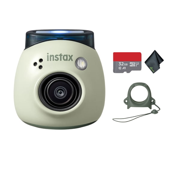 FUJIFILM INSTAX PAL Digital Camera (Pistachio Green) Bundle With 32GB Memory Card + Microfiber Cleaning Cloth