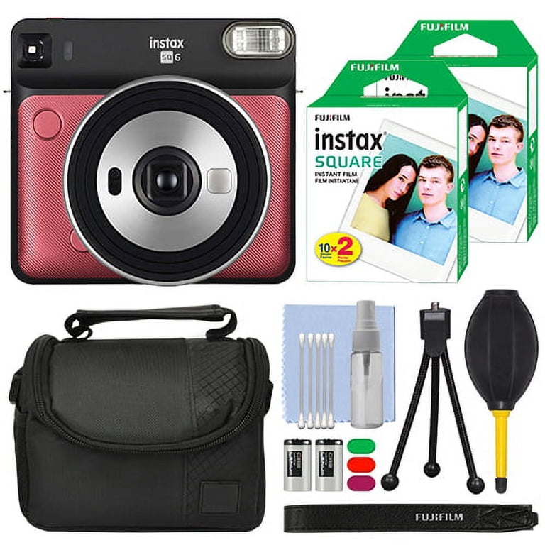 FUJIFILM INSTAX SQUARE SQ6 Fuji Instant Film Camera Ruby Red + 40