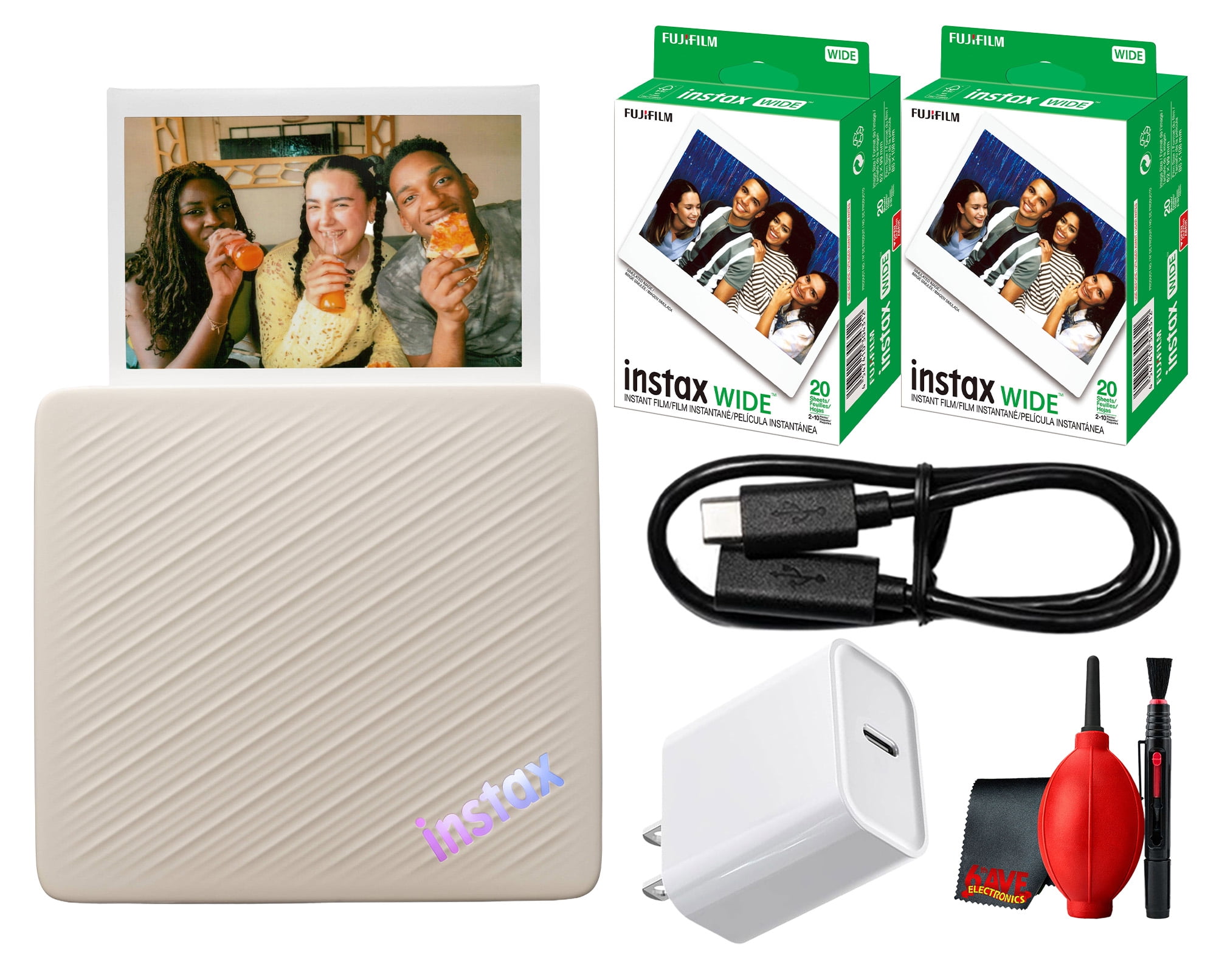 FUJIFILM Instax Link Wide 2 Wireless Smartphone Printer - Beige ...