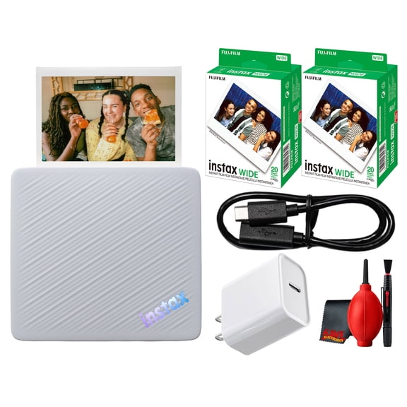 FUJIFILM Instax Link Wide 2 Wireless Smartphone Printer - Blue + 40 Photo Films