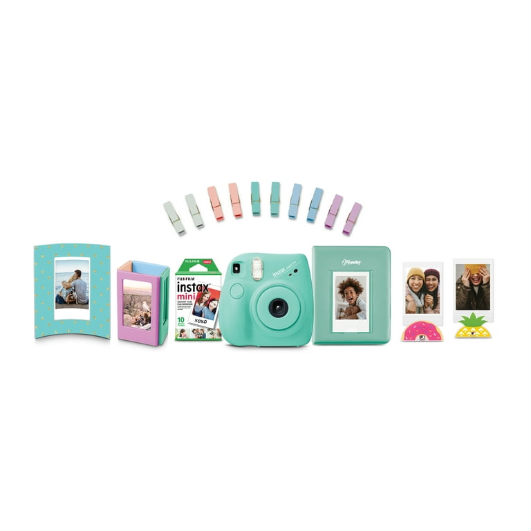 FUJIFILM Instax Mini 7+ Instant Film Camera Green Bundle - Walmart.com