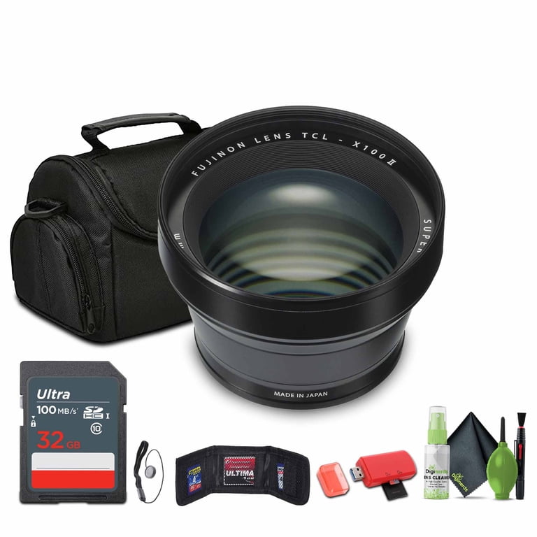 FUJIFILM TCL-X100 II Tele Conversion Lens (Black) + Soft Lens Case