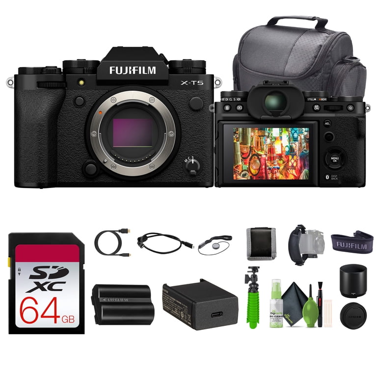 FUJIFILM X-T5 Mirrorless Camera (Black) Bundle With 64GB Memory