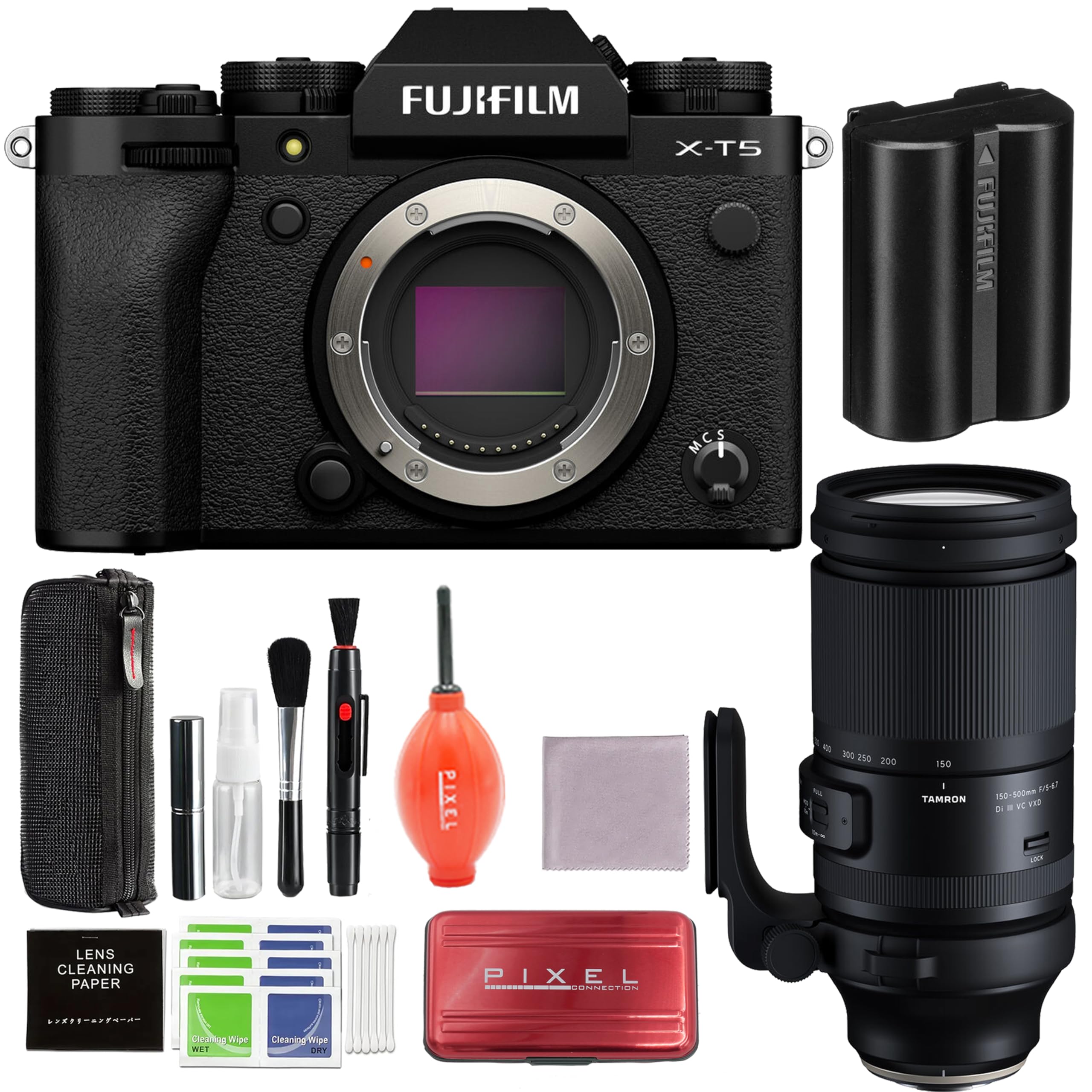 FUJIFILM X-T5 Mirrorless Camera (Black) Bundle with Tamron 150-500mm f ...