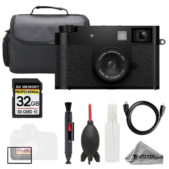 FUJIFILM X half Digital Camera (Black) + 32GB + Bag+ Screen Protector- Basic Kit (International Version)