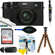 FUJIFILM X100V Digital Camera Black +with Essential Accessory Bundle SanDisk 64GB Ultra SDXC Memory Card, Mini  Gripster  Tripod