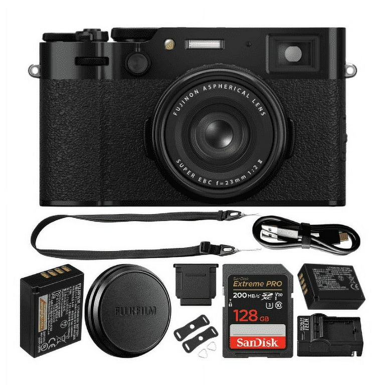 FUJIFILM X100VI Digital Camera (Black) 128GB Memory Card PKG