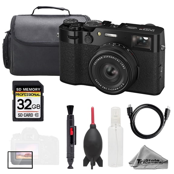 FUJIFILM X100VI Digital Camera (Black)  + 32GB + Carry case+ Screen Protector- Basic Kit (International Version)