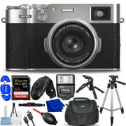 FUJIFILM X100VI Digital Camera Silver 16821822 - 12PC Accessory Kit